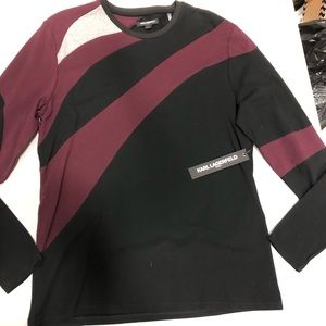 Karl Lagerfeld Mens long sleeve colorblock Tee NWT